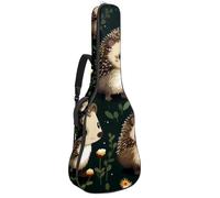 Sac de guitare acoustique, grand étui pour guitare de 101,6 cm, 101,6 cm, pour homme et femme, sac de transport étanche avec couche de protection, sac à dos de guitare multipoches, hérisson mignon,