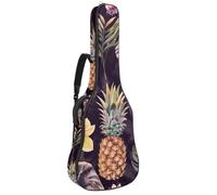 Sac de guitare acoustique pleine grandeur, rembourrage de 1 cm d'épaisseur, étui de guitare étanche 101,6 cm, 101,4 cm, 106,7 cm, aquarelle, éléphant indien, feuilles d'ananas, Multicolore 05,