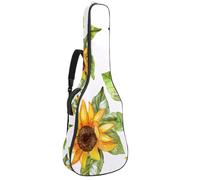 Sac de guitare acoustique pleine grandeur, rembourrage de 1 cm d'épaisseur, étui de guitare étanche 101,6 cm, 101,4 cm, 106,7 cm, aquarelle, éléphant indien, feuilles d'ananas, Multicolore 10.,