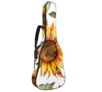 Sac de guitare acoustique pleine grandeur, rembourrage de 1 cm d'épaisseur, étui de guitare étanche 101,6 cm, 101,4 cm, 106,7 cm, aquarelle, éléphant indien, feuilles d'ananas, Multicolore 09,