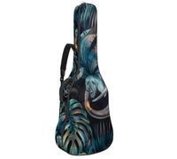 Sac de guitare acoustique pleine grandeur, rembourrage de 1 cm d'épaisseur, étui de guitare étanche 101,6 cm, 101,4 cm, 106,7 cm, aquarelle, éléphant indien, feuilles d'ananas, Multicolore 01.,
