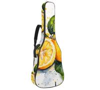 Sac de guitare acoustique pleine grandeur, rembourrage de 1 cm d'épaisseur, étui de guitare étanche 101,6 cm, 101,4 cm, 106,7 cm, aquarelle, éléphant indien, feuilles d'ananas, Multicolore 07,