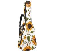 Sac de guitare acoustique pleine grandeur, rembourrage de 1 cm d'épaisseur, étui de guitare étanche 101,6 cm, 101,4 cm, 106,7 cm, aquarelle, éléphant indien, feuilles d'ananas, Multicolore 02,
