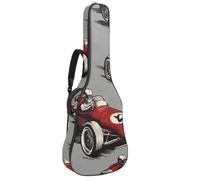 Sac de guitare acoustique pleine grandeur, rembourrage de 1 cm d'épaisseur, étui de guitare étanche 40 41 42 pouces, Saint Valentin, cœurs crème, fond rouge, Multicolore 09, 42.9x16.9x4.7 in, Sac à
