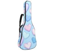 Sac de guitare acoustique pleine grandeur, rembourrage de 1 cm d'épaisseur, étui de guitare étanche 40 41 42 pouces, Saint Valentin, cœurs crème, fond rouge, Multicolore 06, 42.9x16.9x4.7 in, Sac à