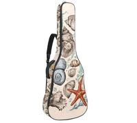 Sac de guitare acoustique pleine grandeur, rembourrage de 1 cm d'épaisseur, étui de guitare étanche 40 41 42 pouces, chapeau de cowboy sans couture et motif fer à cheval Wild West, Multicolore 04
