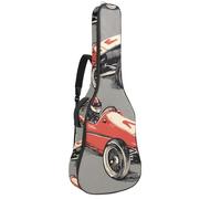 Sac de guitare acoustique pleine grandeur, rembourrage de 1 cm d'épaisseur, étui de guitare étanche 40 41 42 pouces, Saint Valentin, cœurs crème, fond rouge, Multicolore 10., 42.9x16.9x4.7 in, Sac à