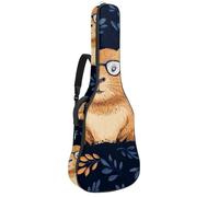 Sac de guitare acoustique pleine grandeur, rembourrage de 1 cm d'épaisseur, étui de guitare étanche 40 41 42 pouces, constellation et objets cosmiques sur motif ciel nocturne, Multicolore 03.,