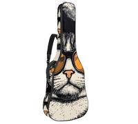 Sac de guitare acoustique pleine grandeur, rembourrage de 1 cm d'épaisseur, étui de guitare étanche 40 41 42 pouces, constellation et objets cosmiques sur motif ciel nocturne, Multicolore 08,