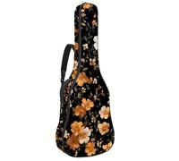 Sac de guitare acoustique pleine grandeur, rembourrage de 1 cm d'épaisseur, étui étanche 101,6 cm, 101,6 cm, motif papillon jaune simple et mignon, Multicolore 06, 42.9x16.9x4.7 in, Sac à dos