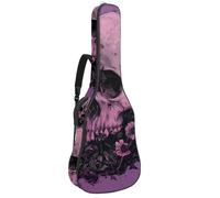 Sac de guitare acoustique pleine grandeur, rembourrage de 1 cm d'épaisseur, étui étanche 40 41 42 pouces, motif tête de mort dans les écouteurs sans couture, Multicolore 04, 42.9x16.9x4.7 in, Sac à