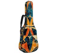 Sac de guitare acoustique pleine grandeur, rembourrage de 1 cm d'épaisseur, étui étanche de 101,6 cm, 101,6 cm, couleurs ethniques, bohème, fond d'art abstrait, Multicolore 02, 42.9x16.9x4.7 in, Sac à