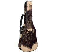 Sac de guitare acoustique pleine grandeur, rembourrage de 1 cm d'épaisseur, étui étanche pour guitare 101,6 cm, 101,6 cm, motif vintage western cowboy Wildlife, Multicolore 03., 42.9x16.9x4.7 in, Sac