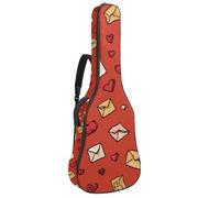 Sac de guitare acoustique pleine grandeur, rembourrage de 1 cm d'épaisseur, étui étanche pour guitare 101,6 cm, 41 cm, 42 pouces, jolies enveloppes de Saint-Valentin lettres et cœurs, Multicolore 01