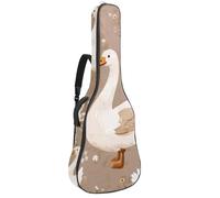 Sac de guitare acoustique pleine grandeur, rembourrage de 1 cm d'épaisseur, étui étanche pour guitare 101,6 cm, 101,6 cm, 101,6 cm, joli bouledogue français sur fond écossais, Multicolore 08,