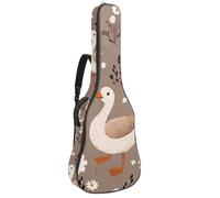 Sac de guitare acoustique pleine grandeur, rembourrage de 1 cm d'épaisseur, étui étanche pour guitare 101,6 cm, 101,6 cm, 101,6 cm, joli bouledogue français sur fond écossais, Multicolore 06,