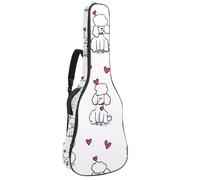 Sac de guitare acoustique pleine grandeur, rembourrage de 1 cm d'épaisseur, étui étanche pour guitare 101,6 cm, 41 cm, 42 pouces, jolies enveloppes de Saint-Valentin lettres et cœurs, Multicolore 05