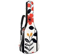 Sac de guitare acoustique pleine grandeur, rembourrage de 1 cm d'épaisseur, étui étanche pour guitare 101,6 cm, 101,6 cm, 101,6 cm, joli bouledogue français sur fond écossais, Multicolore 02,