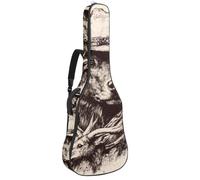 Sac de guitare acoustique pleine grandeur, rembourrage de 1 cm d'épaisseur, étui étanche pour guitare 101,6 cm, 101,6 cm, motif vintage western cowboy Wildlife, Multicolore 01., 42.9x16.9x4.7 in, Sac