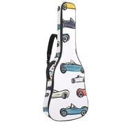 Sac de guitare acoustique pleine grandeur, rembourrage de 1 cm d'épaisseur, étui étanche pour guitare 101,6 cm, 41 cm, 42 pouces, chiot mignon avec fleurs sur fond rose, Multicolore 03., 42.9x16.9x4.7