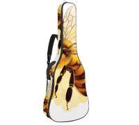 Sac de guitare acoustique pleine grandeur, rembourrage de 1 cm d'épaisseur, étui étanche pour guitare 101,6 cm, 101,6 cm, 101,6 cm, joli bouledogue français sur fond écossais, Multicolore 10.,