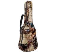 Sac de guitare acoustique pleine grandeur, rembourrage de 1 cm d'épaisseur, étui étanche pour guitare 101,6 cm, 101,6 cm, motif vintage western cowboy Wildlife, Multicolore 02, 42.9x16.9x4.7 in, Sac à