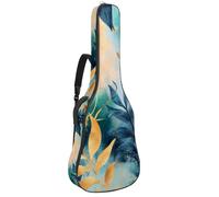 Sac de guitare acoustique pleine grandeur, rembourrage de 1 cm d'épaisseur, étui étanche pour guitare acoustique 101,6 cm, 101,6 cm, motif aquarelle rose et violet fleurs feuilles, Multicolore 03.,