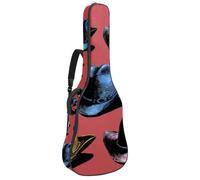 Sac de guitare acoustique vintage avec grandes feuilles vertes - Rembourré - Étanche - Pour guitares de 101,6 cm, 104,3 cm, 106,7 cm, Multicolore 10., 42.9x16.9x4.7 in, Sac à dos décontracté