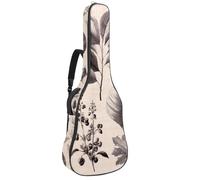 Sac de guitare acoustique vintage avec grandes feuilles vertes - Rembourré - Étanche - Pour guitares de 101,6 cm, 104,3 cm, 106,7 cm, Multicolore 04, 42.9x16.9x4.7 in, Sac à dos décontracté