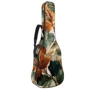 Sac de guitare acoustique vintage avec grandes feuilles vertes - Rembourré - Étanche - Pour guitares de 101,6 cm, 104,3 cm, 106,7 cm, Multicolore 05, 42.9x16.9x4.7 in, Sac à dos décontracté