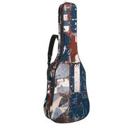 Sac de guitare acoustique vintage avec motif grenouille assise sur un champignon - Sac épais rembourré et imperméable pour guitares de 101,6 cm, 104,3 cm, 106,7 cm, Multicolore 03., 42.9x16.9x4.7 in,