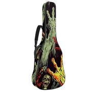 Sac de guitare double réglable de 104,1 cm pour guitare acoustique, Halloween Zombie Hand Decor 85 Étui de guitare en tissu Oxford imperméable éponge épaisse, Décoration de main de zombie d'Halloween,