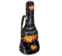 Sac de guitare double réglable de 104,1 cm, sac de transport pour guitare acoustique, chapeaux de sorcière d'Halloween cool, étui de guitare 45, tissu Oxford imperméable, éponge épaisse, Chapeaux de
