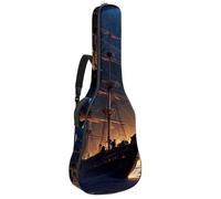 Sac de guitare étanche avec poches et doublure de protection, convient aux guitares de 101,6 cm/104,7 cm/106,7 cm, vaisseau spatial ancien, Multicolore #03, 42.9x16.9x4.7 in, Sac pour guitare