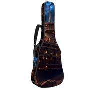 Sac de guitare étanche avec poches et doublure de protection, convient aux guitares de 101,6 cm/104,7 cm/106,7 cm, vaisseau spatial ancien, Multicolore #04, 42.9x16.9x4.7 in, Sac pour guitare
