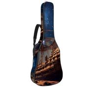 Sac de guitare étanche avec poches et doublure de protection, convient aux guitares de 101,6 cm/104,7 cm/106,7 cm, vaisseau spatial ancien, Multicolore #05, 42.9x16.9x4.7 in, Sac pour guitare