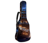 Sac de guitare étanche avec poches et doublure de protection, convient aux guitares de 101,6 cm/104,7 cm/106,7 cm, vaisseau spatial ancien, Multicolore #07, 42.9x16.9x4.7 in, Sac pour guitare