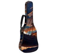 Sac de guitare étanche avec poches et doublure de protection, convient aux guitares de 101,6 cm/104,7 cm/106,7 cm, vaisseau spatial ancien, Multicolore #01, 42.9x16.9x4.7 in, Sac pour guitare