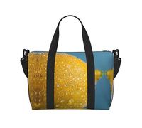 Sac de gym à bandoulière imprimé gouttes d'eau citron, sac de voyage adapté pour les voyages d'affaires
