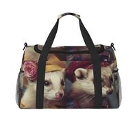 Sac de gym à imprimé furet à la mode française, sac de transport pliable pour activités de plein air dernière intervention