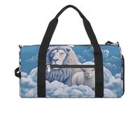 Sac de gym, agneau avec un lion, sac de gym à fermeture éclair, sac de gym de voyage, sac de gym avec compartiments, agneau avec un lion, taille unique, élégant, Agneau avec un lion, Taille unique,