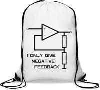 Sac de gym avec cordon de serrage « I Only Give Negative Feedback » - Blanc