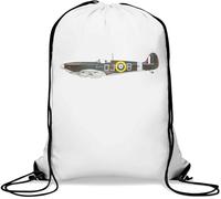 Sac de gym avec cordon de serrage Motif avion légendaire Supermarine Spitfire Blanc, blanc, Taille unique