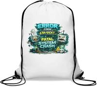 Sac de gym avec cordon de serrage pour système d'erreur fatale Blanc