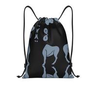 Sac de gym avec cordon de serrage - Sac à dos imprimé signe du zodiaque Ram pour yoga, danse, voyage, et plus encore - Bretelles réglables, Noir , S