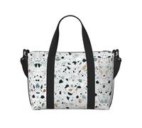 Sac de gym blanc Parttern pour femme, sac de week-end, sac pour articles personnels, sac à bandoulière pour homme et femme, taille unique, Noir , Taille unique