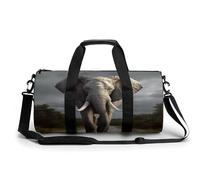 Sac de gym cylindrique, sac de fitness imprimé éléphant 3D, sac de sport sport, sac à main de fitness, sac de sport de voyage, style, 45 cm/22,9 cm/22,9 cm, moderne, Style :, 17.7in/9in/9in, Moderne
