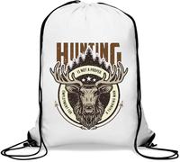 Sac de gym décontracté avec cordon de serrage Hunting Is Not A Proper Employment For A Thinking Man Blanc