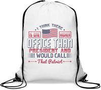 Sac de gym décontracté avec cordon de serrage « I think there is one higher office than president and I would call that patriot » Blanc