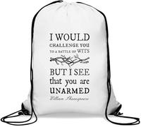 Sac de gym décontracté avec cordon de serrage « I Would Challenge You To A Battle Of Wits But I See That You Are Unarmed » Blanc